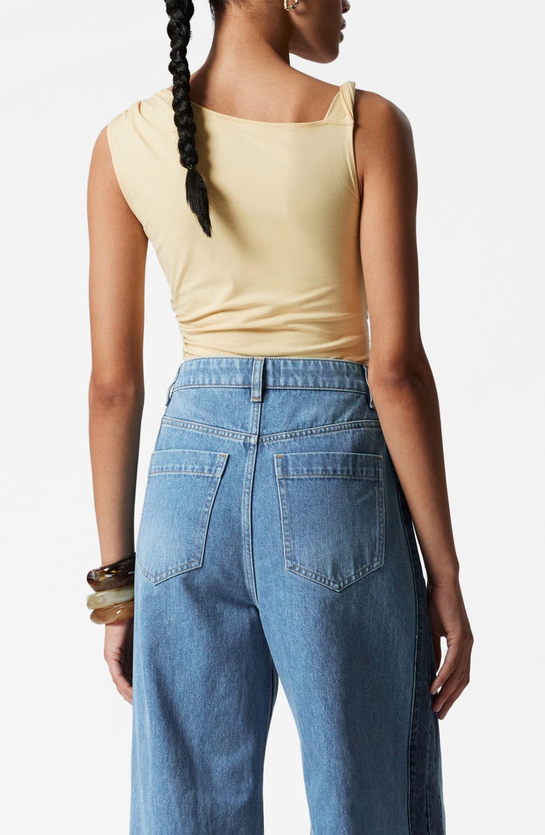 & Other Stories Asymmetric Drape Sleeveless Top, Alternate, color, Yellow Light