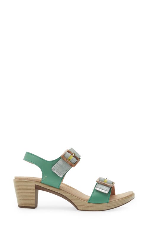 Naot Mode Sandal In Jade/teal Linen/lime