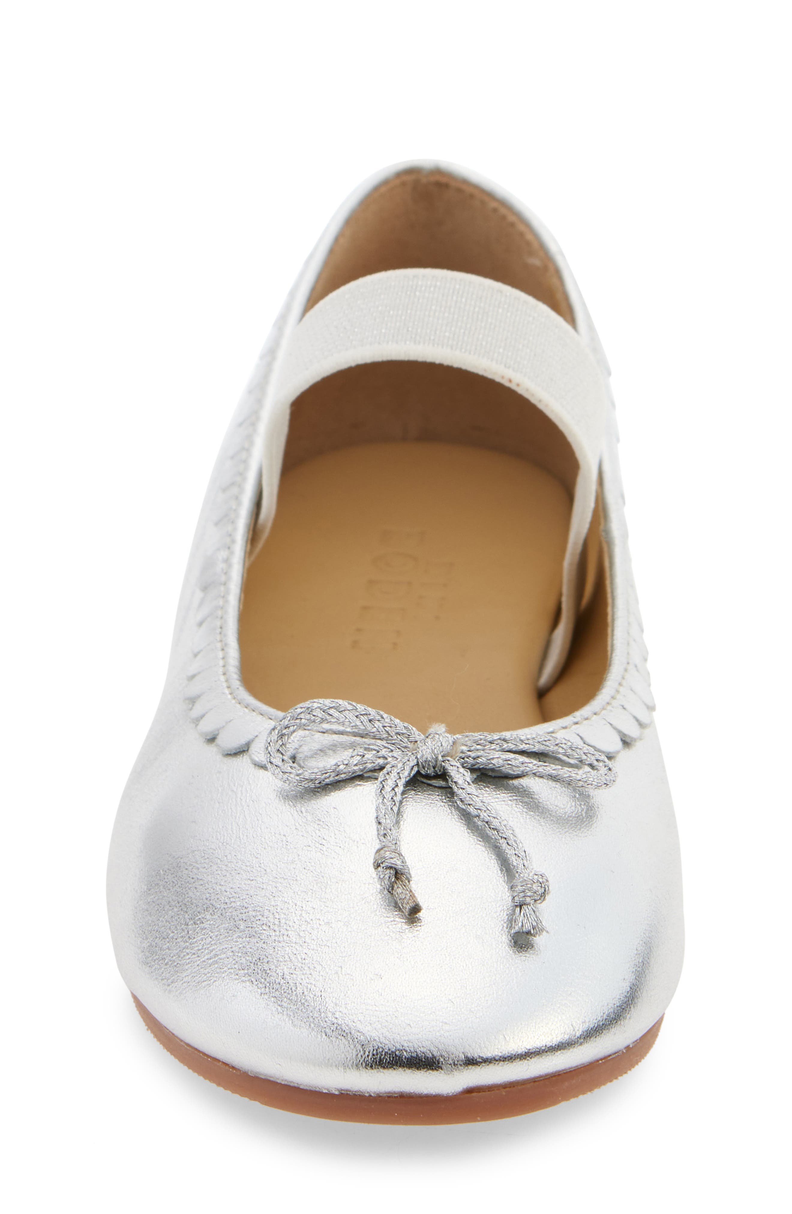 Mini Boden Kids
 Metallic Ballet Flat, Alternate, color, Silver Metallic