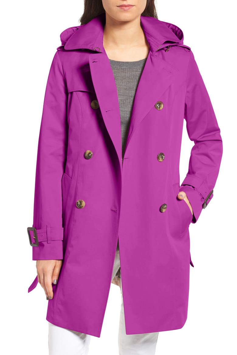 Heritage Trench Coat with Detachable Liner (Nordstrom Exclusive), Main, color, MAGENTA