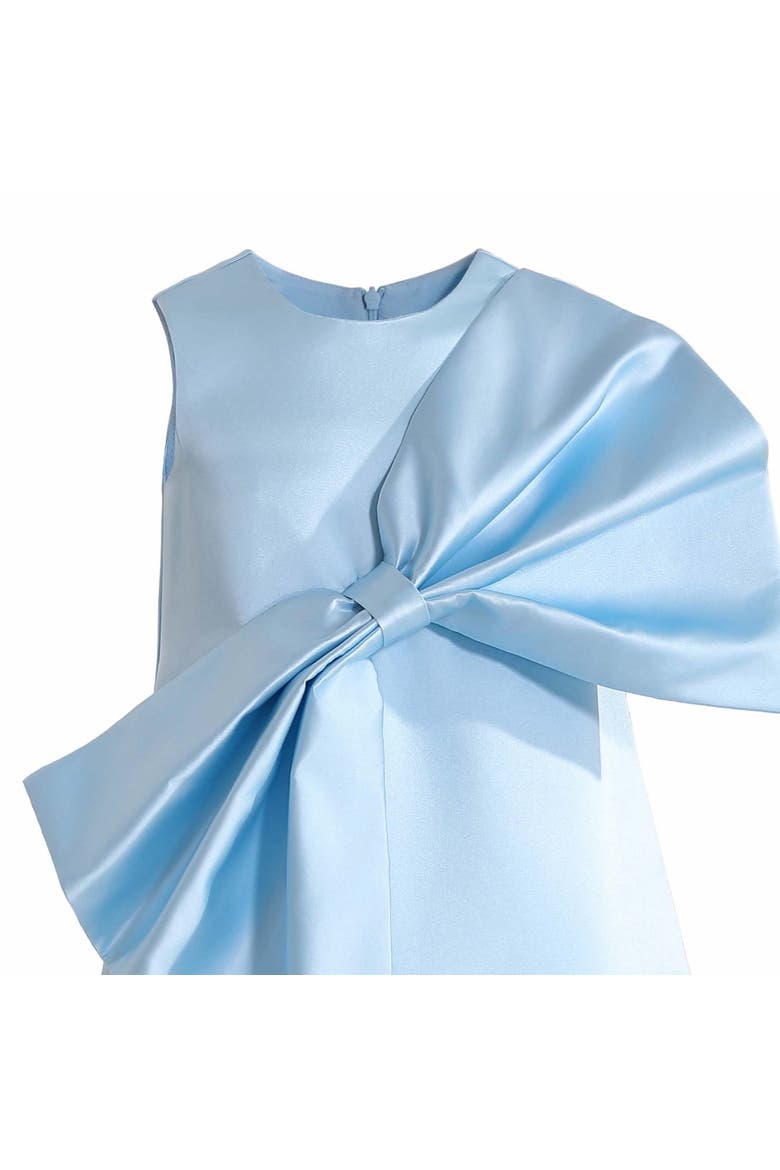 Dahlielle Satin Bow Dress, Alternate, color, Blue