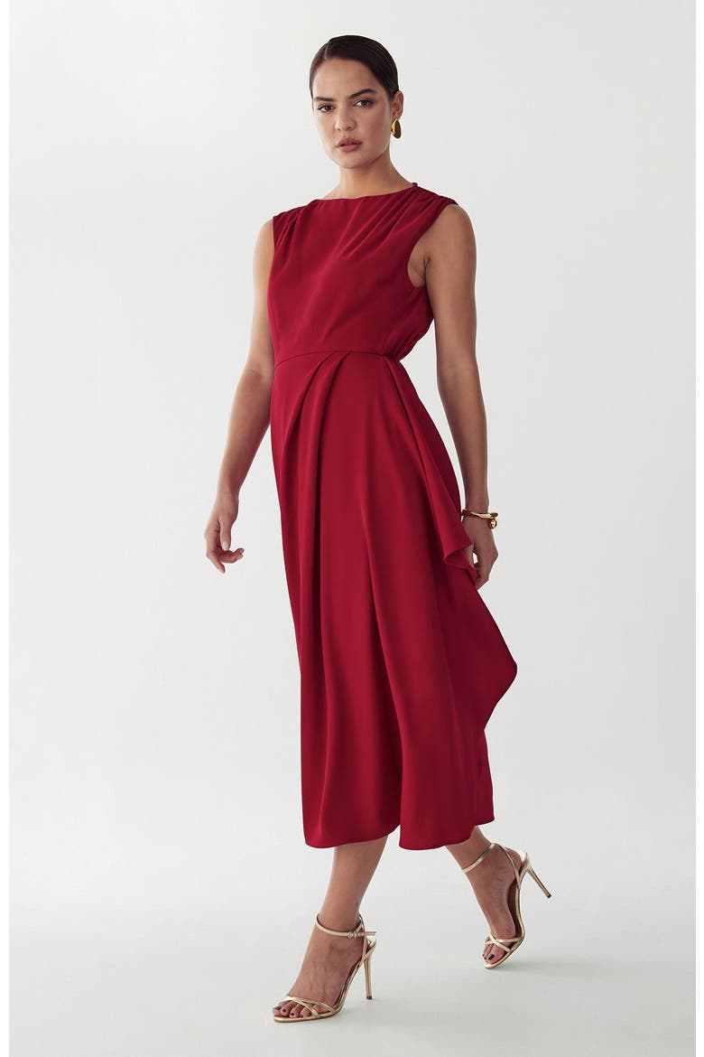 Giselle Midi Dress, Alternate, color, Burgundy