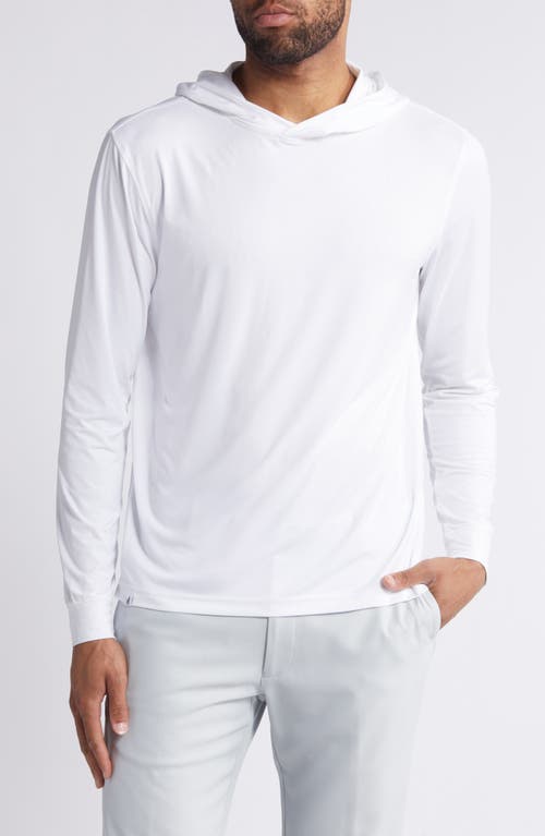 johnnie-O Talon PREP-FORMANCE Long Sleeve Hooded T-Shirt in White 