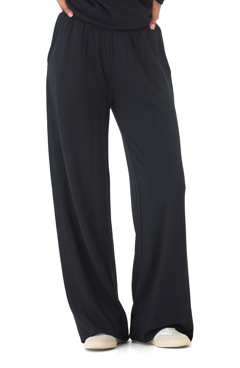 Threads 4 Thought Esmeralda Feather Wide Leg Pants, Main, color, Black