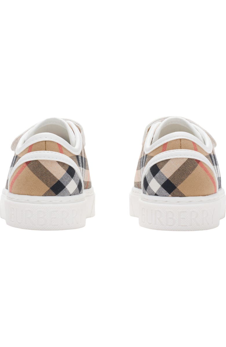 Burberry Check Cotton Sneakers, Alternate, color, Sand Beige