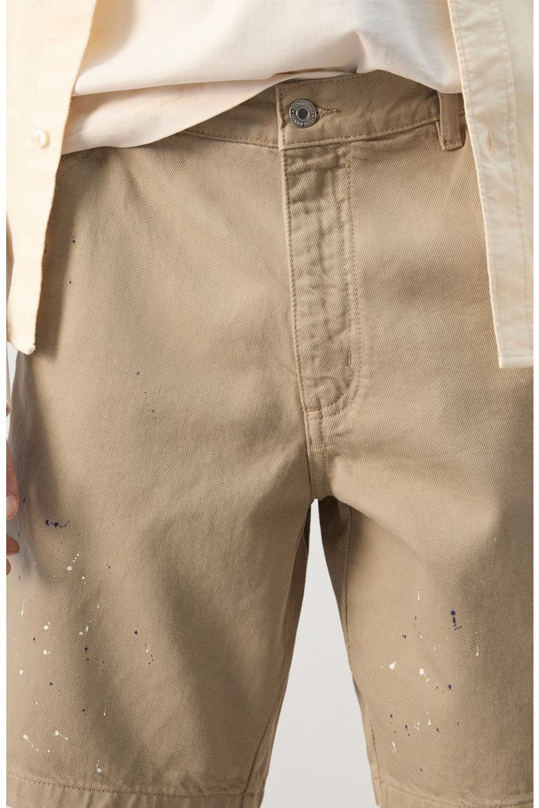 x Fantastic Man Paint Splatter Relaxed Fit Denim Bermuda Shorts, Alternate, color, BEIGE