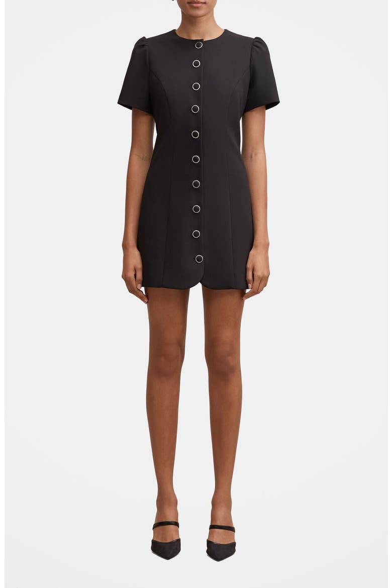Elinda Button-Up Minidress, Main, color, BLACK