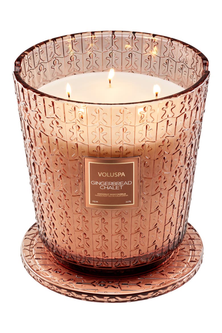 Gingerbread Chalet Five-Wick Hearth Candle, Alternate, color, BROWN