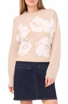 Vince Camuto Floral Jacquard Sweater
