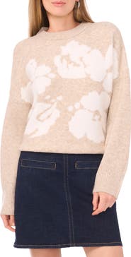 Vince Camuto Floral Jacquard Sweater