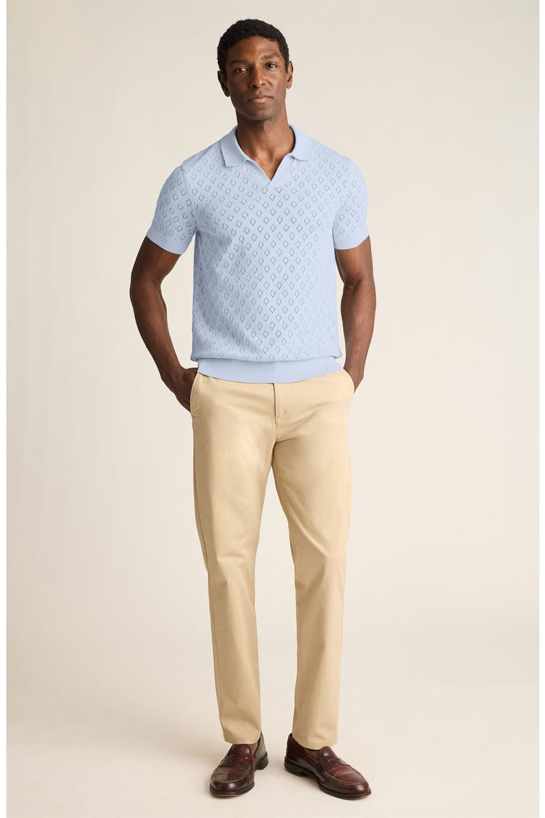 Johnny Collar Pointelle Knit Polo, Alternate, color, BABY BLUE