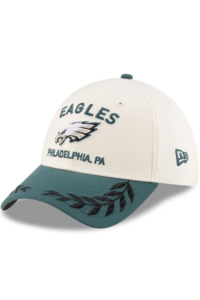 Men's New Era  Cream/Midnight Green Philadelphia Eagles 2025 NFL Draft 39THIRTY Flex Hat, Main, color, Cream