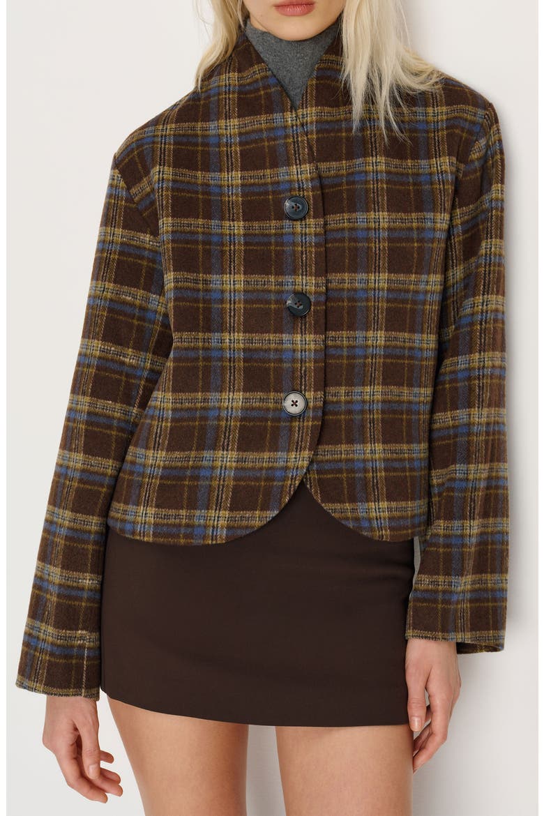 Owen Plaid Jacket, Main, color, BROWN PLAID