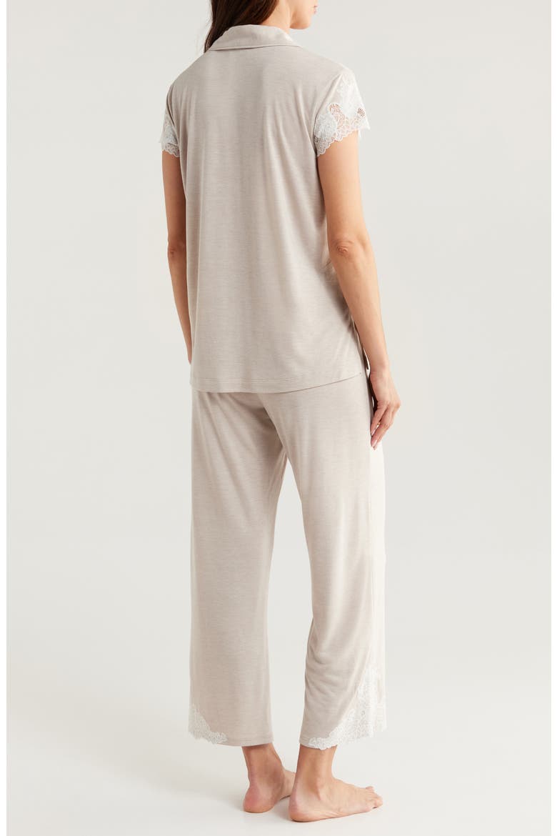 Shangri-Lace Short Sleeve Shirt & Pants Pajama 2-Piece Set, Alternate, color, HCA