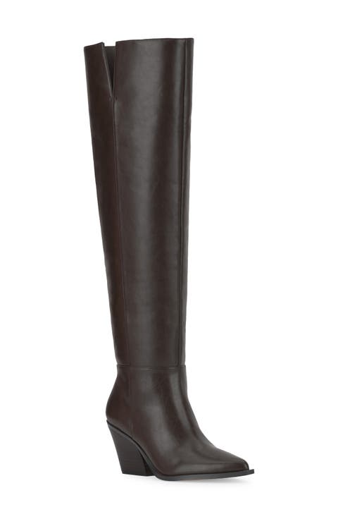 Pianila Faux Leather Boot with Faux Shearling Trim