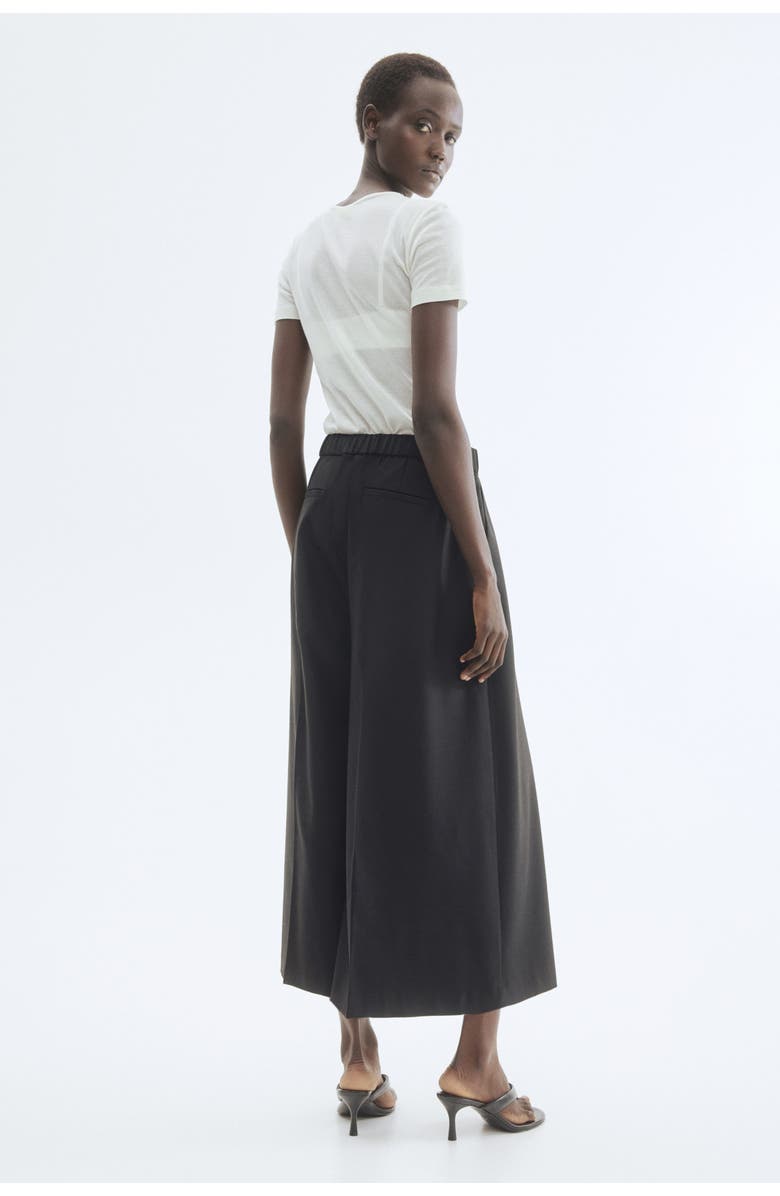 H&M Pleat-front Culottes, Alternate, color, Black