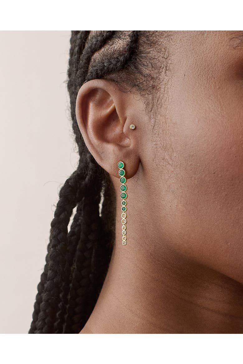 Serena Tennis Drop Earrings, Alternate, color, Green