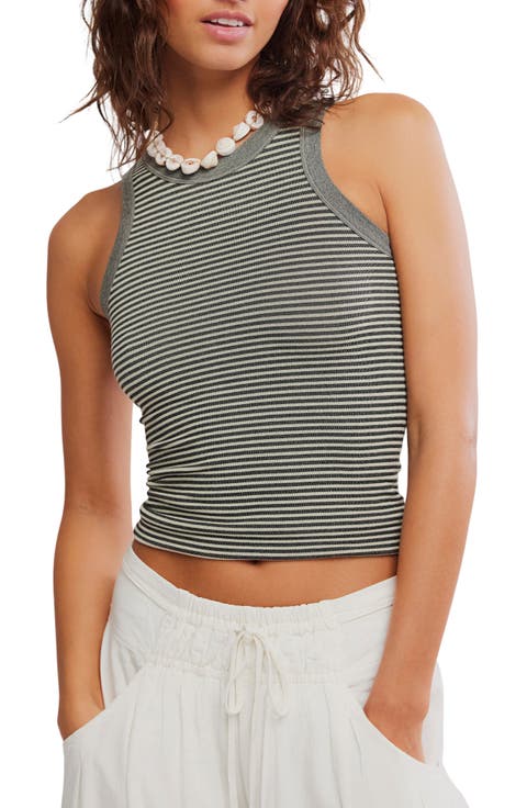 So Soft Stripe Racerback Crop Tank