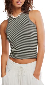 Free People So Soft Stripe Racerback Crop Tank