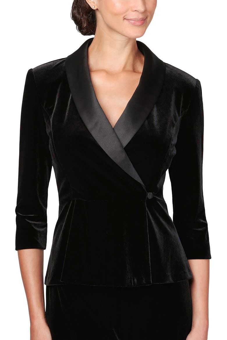 Velvet Side Button Peplum Top, Main, color, BLACK
