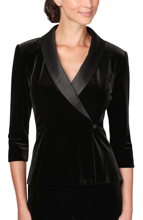 Velvet Side Button Peplum Top