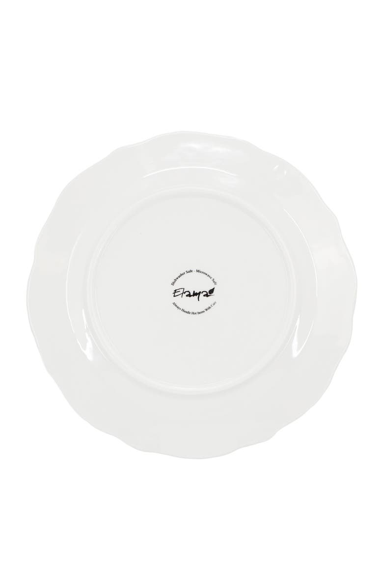 Elama Henryi 6 Piece 8.75 Inch Porcelain Salad Plate Set, Alternate, color, White