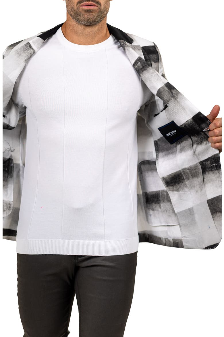 Unconstructed Marthyr022 Black Cotton Patchwork Blazer, Alternate, color, GREY