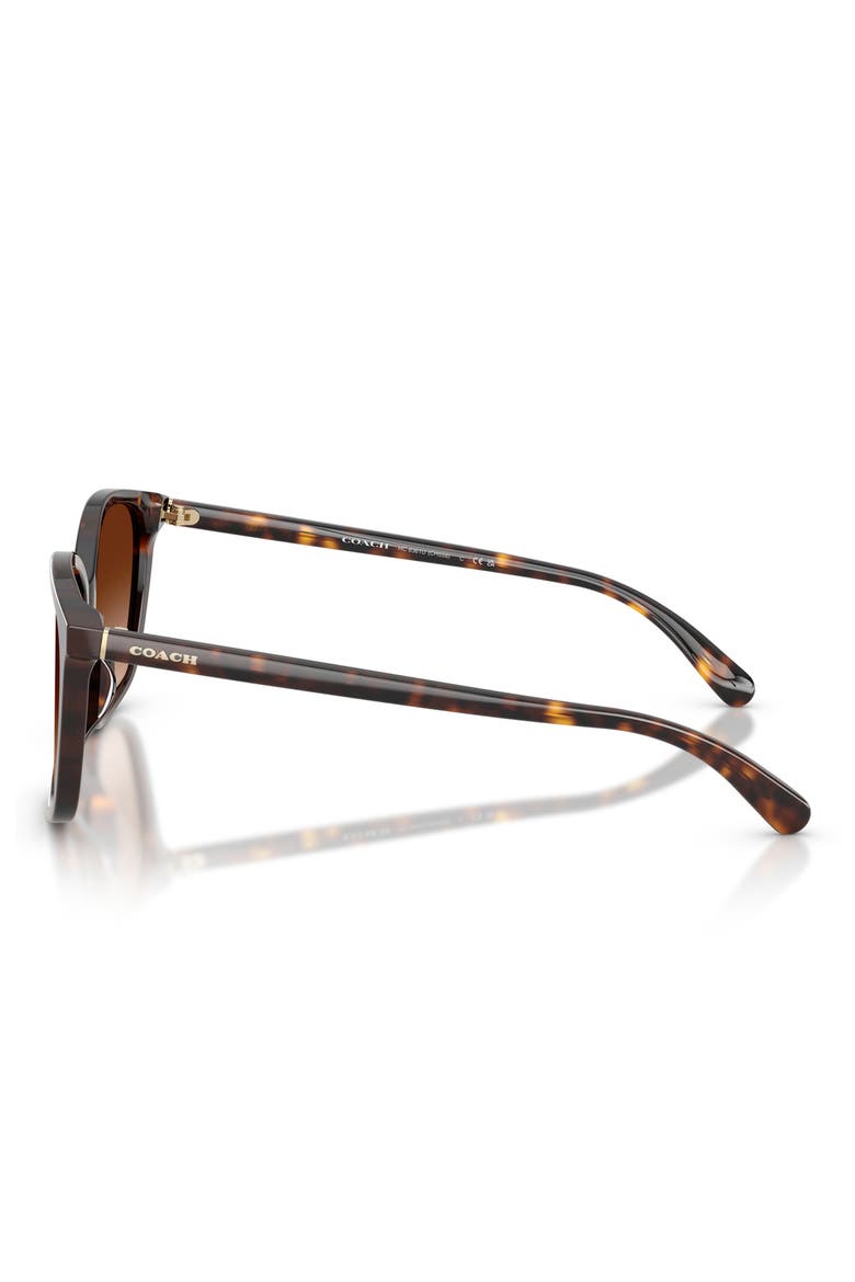 57mm Gradient Square Sunglasses, Alternate, color, DARK TORTOISE/ BROWN GRAD