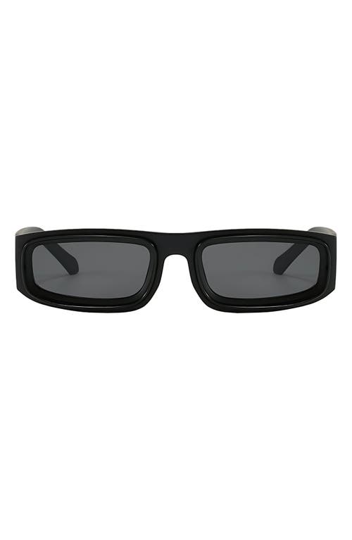 Fifth & Ninth Rae 52mm Polarized Rectangular Sunglasses in Black /Black 