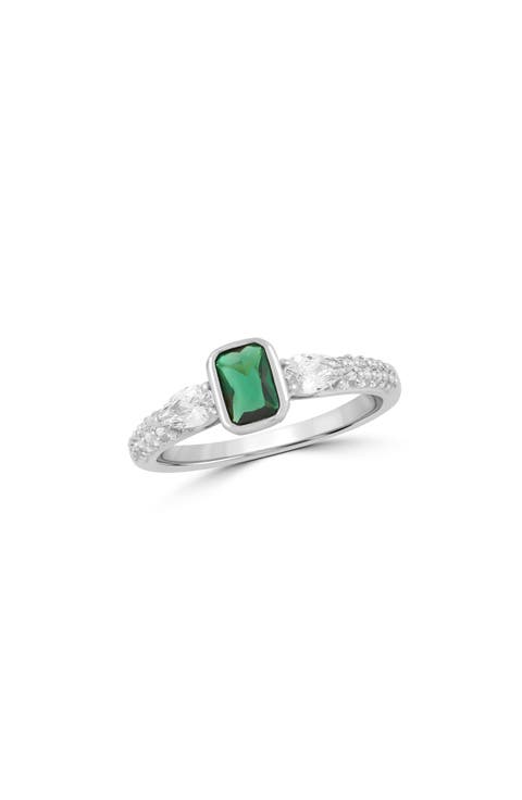 Rectangle Cubic Zirconia Statement Ring