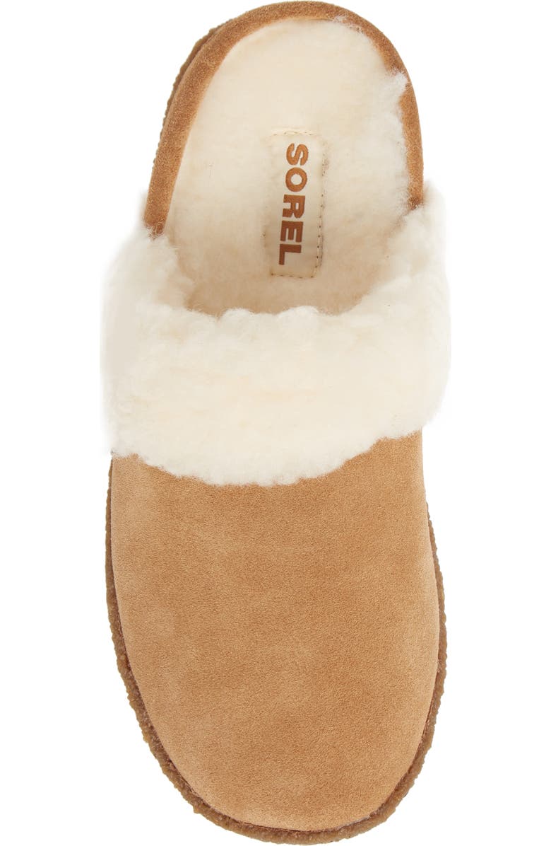 SOREL Nakiska II Faux Shearling Lined Slide Slipper, Alternate, color, Camel Brown/ Natural