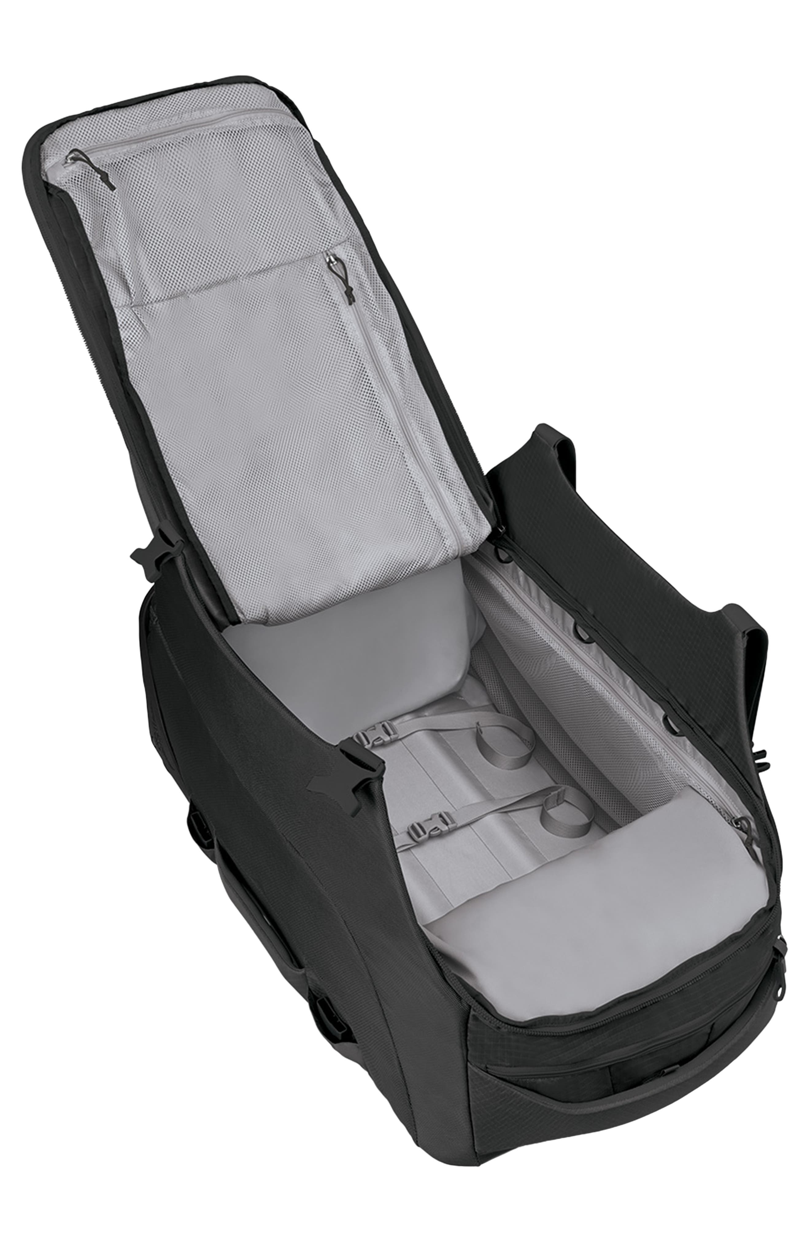 Osprey Sojourn 30-Inch Shuttle Wheeled Recycled Nylon Duffle Bag, Alternate, color, Black