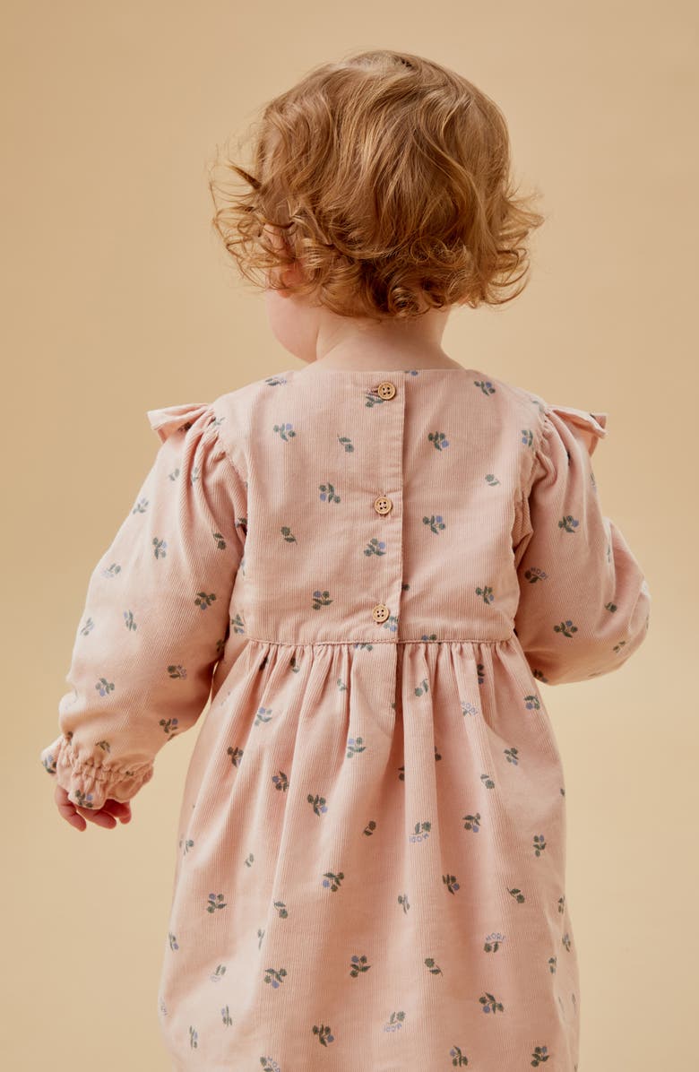 MORI Floral Print Organic Cotton Corduroy Dress, Alternate, color, Pink And Floral