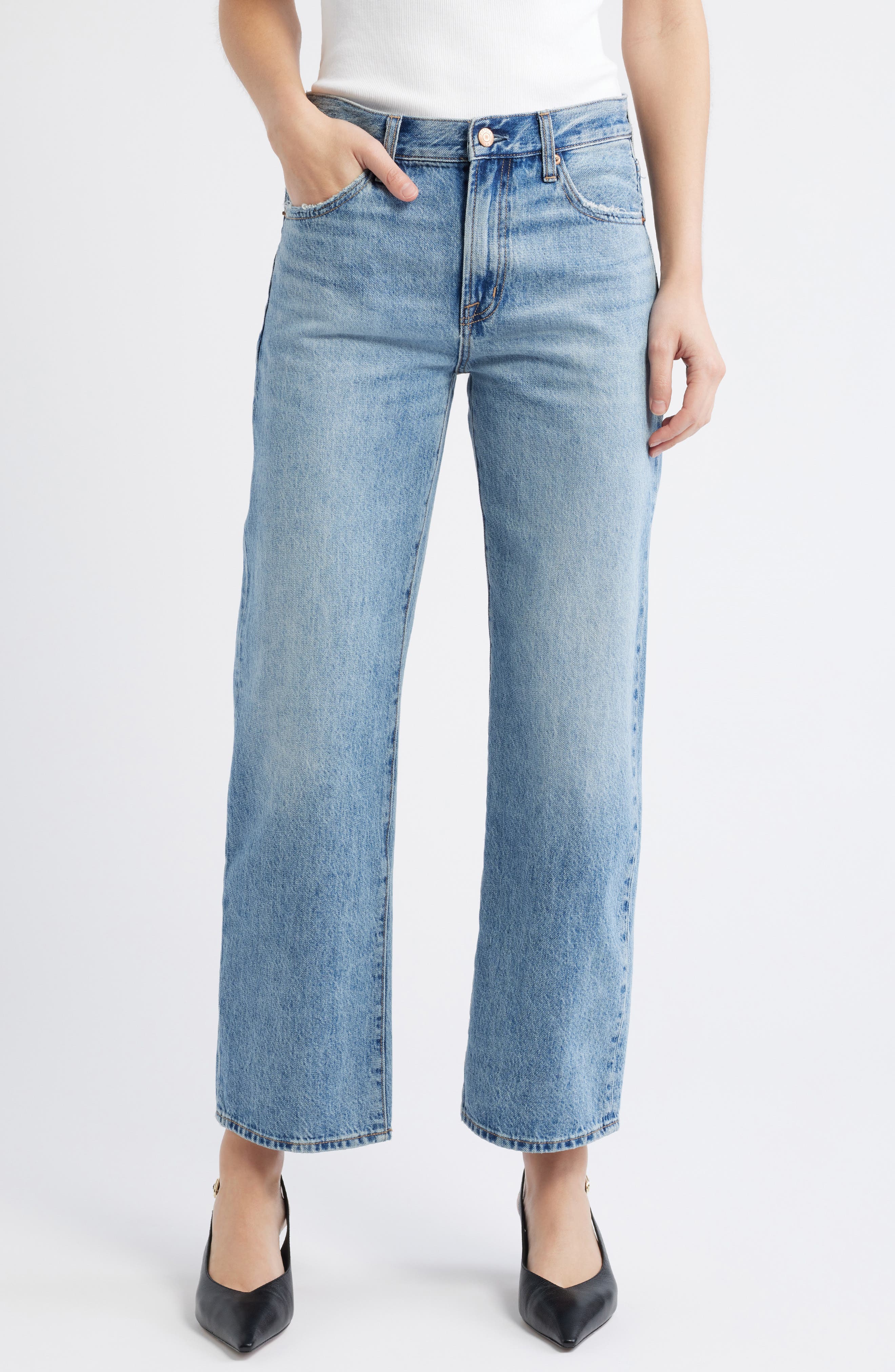 Lexi Distressed Crop Barrel Jeans - image 3