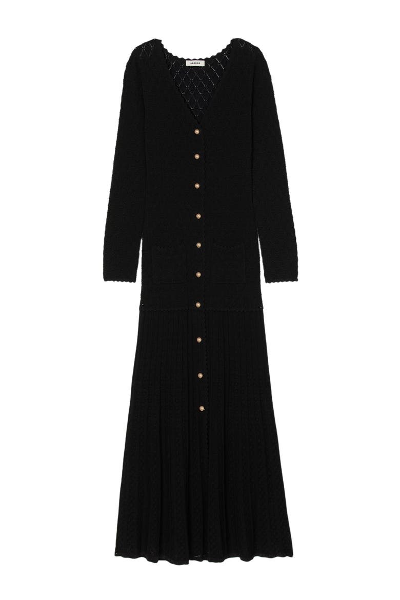 Fancy knit maxi dress, Alternate, color, Black