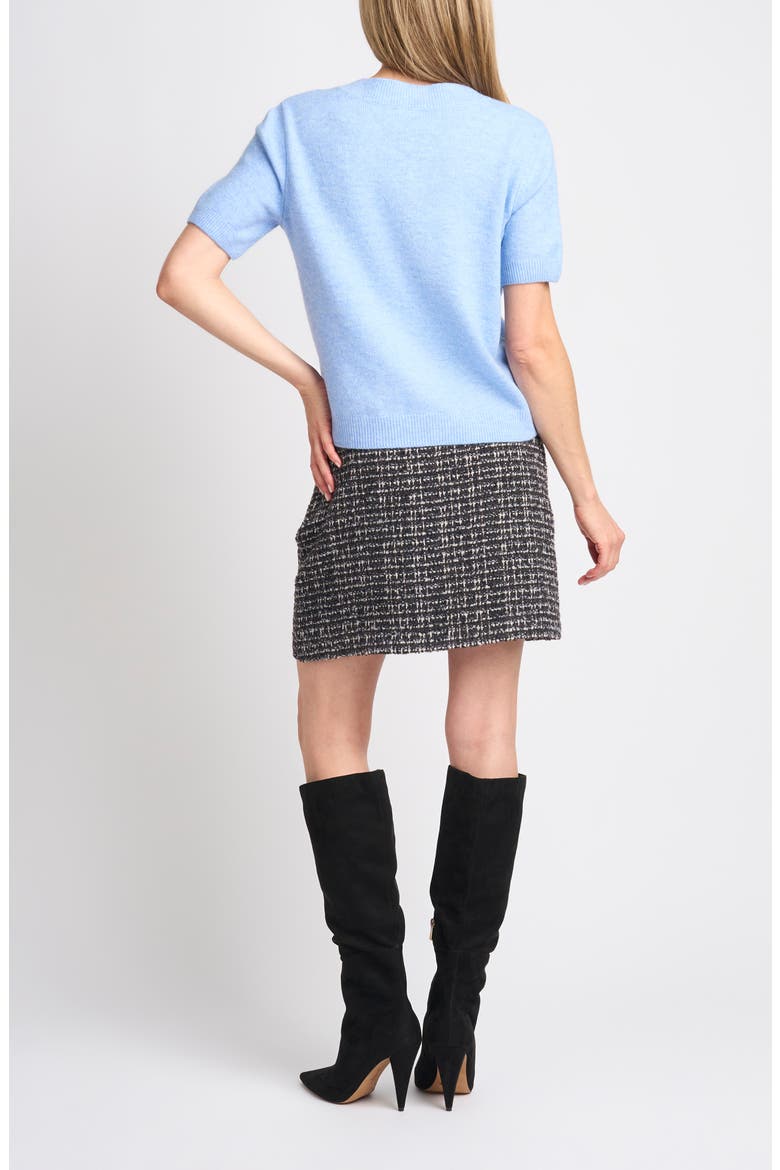 Short Sleeve V-Neck Sweater, Alternate, color, MARINE BLUE