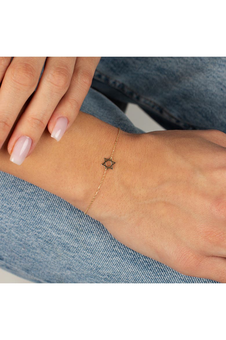 Mini Solid Star Of David Bracelet 14K, Alternate, color, 14K Gold