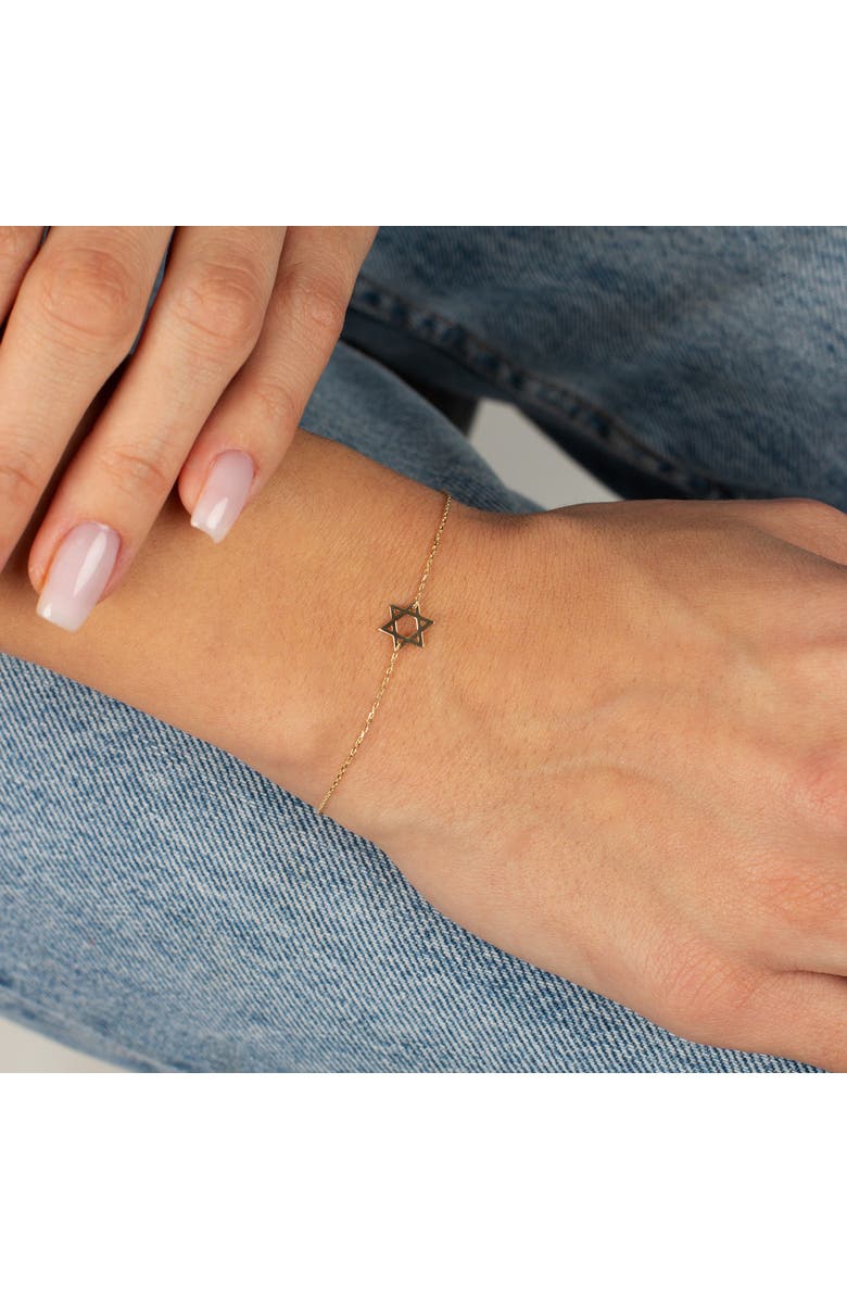 BY ADINA EDEN Mini Solid Star Of David Bracelet 14K, Alternate, color, 14K Gold