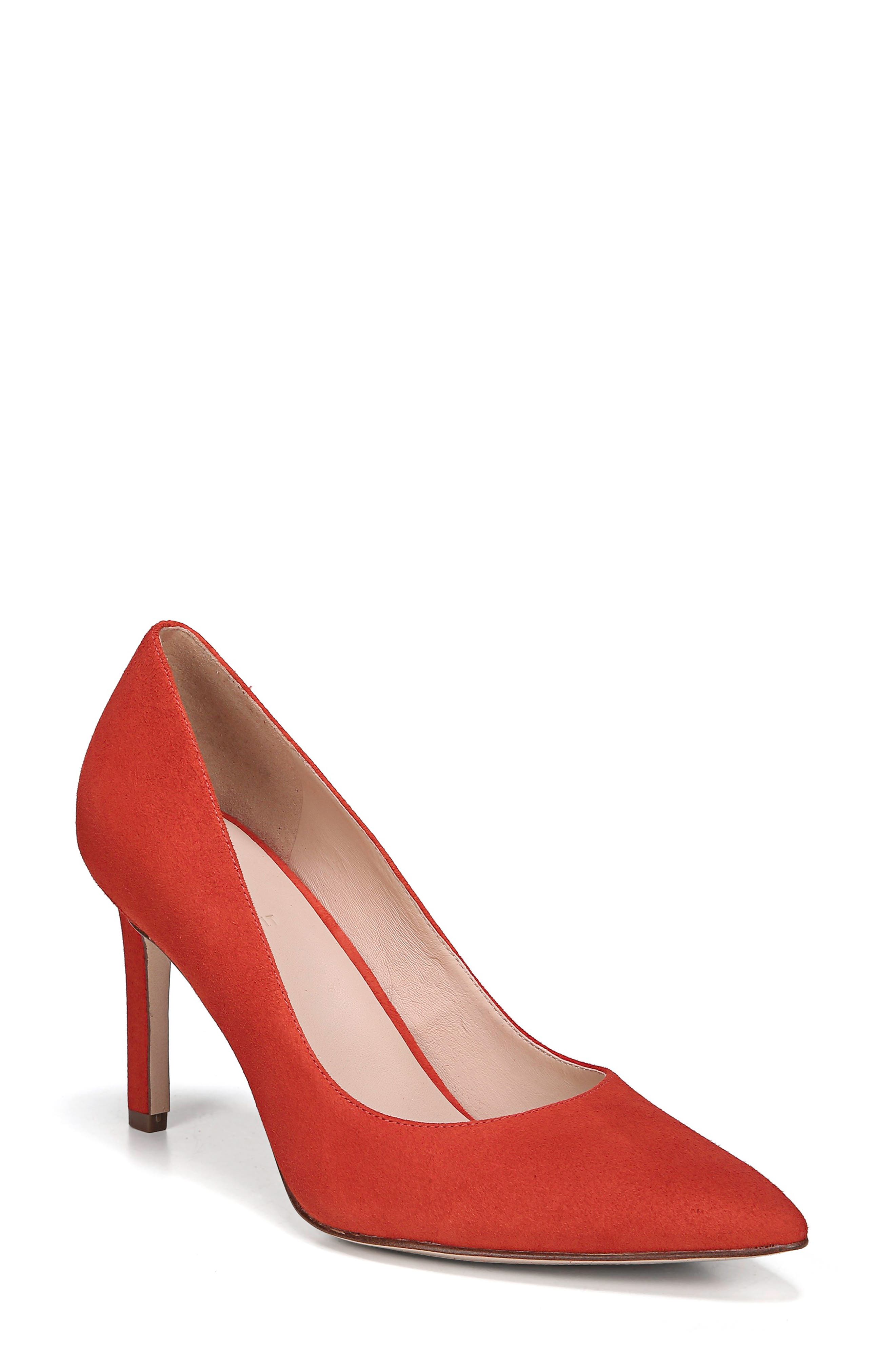 27 EDIT Alanna Pointed Toe Pump, Main, color, POPPY SUEDE