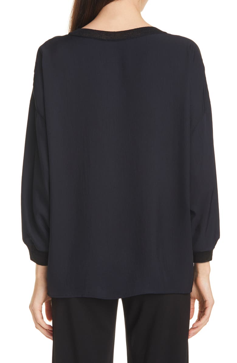 Vince Rib Trim Long Sleeve Top, Alternate, color, 