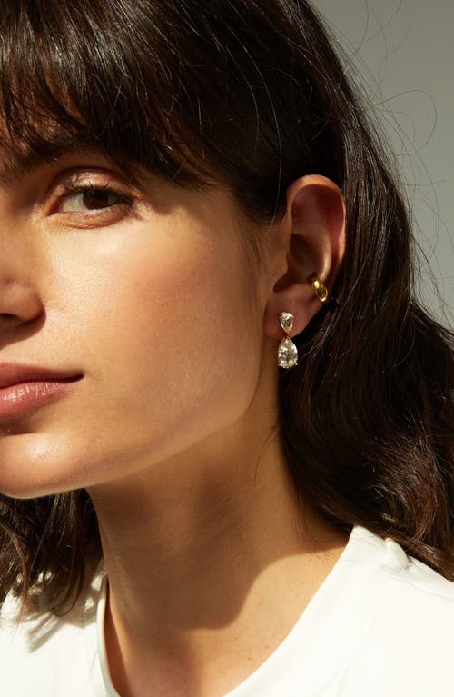 Aurate New York Lab Grown Sapphire Pear Drop Earrings In Gold