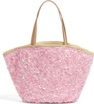 Stoney Clover Lane Curve Sequin Raffia Tote