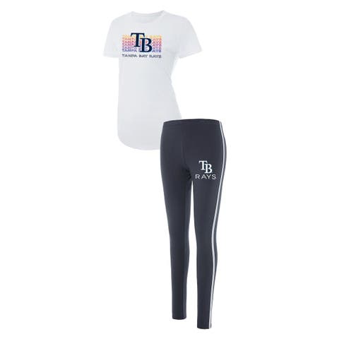 Women's Concepts Sport White/Charcoal Tampa Bay Rays Sonata T-Shirt & Leggings Sleep Set