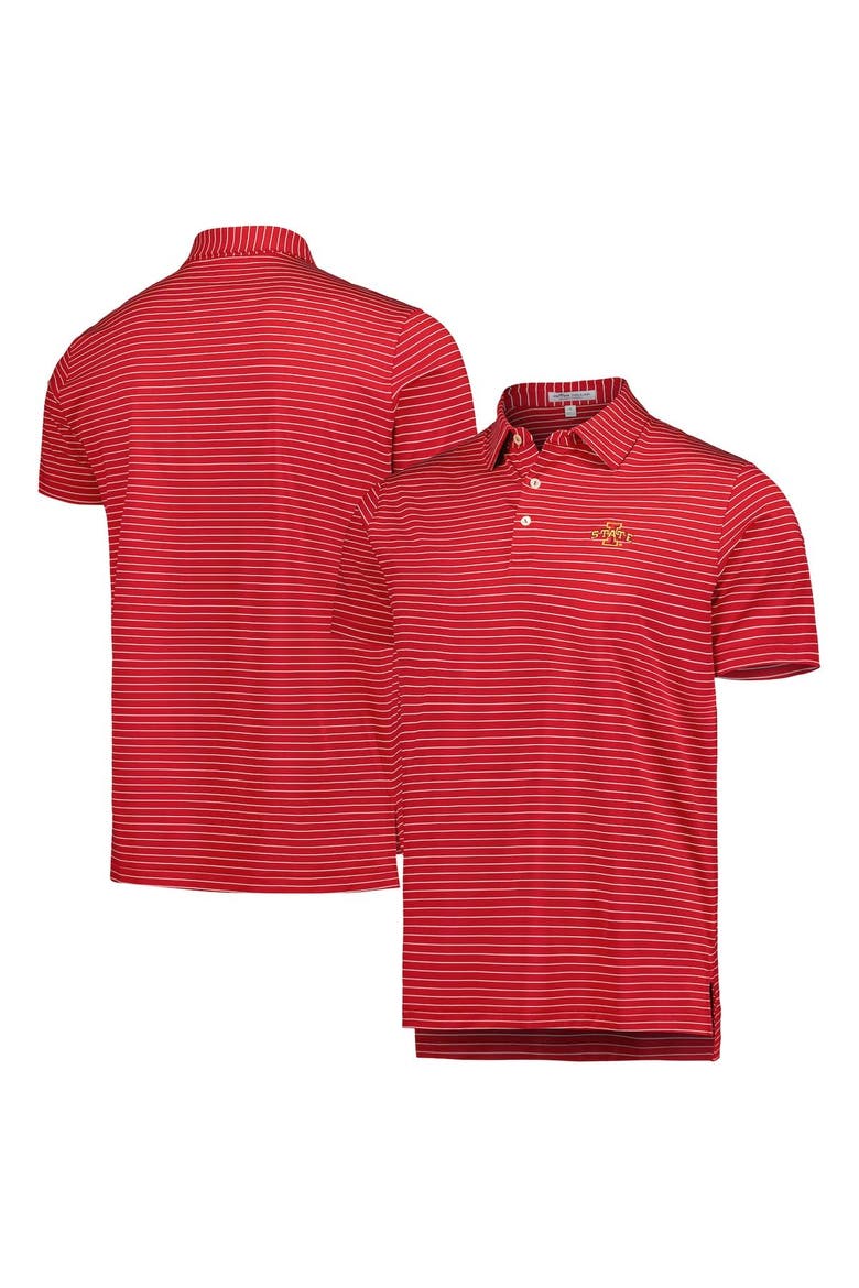 Men's Peter Millar Cardinal Iowa State Cyclones Crafty Performance Jersey Polo, Main, color, Cardinal