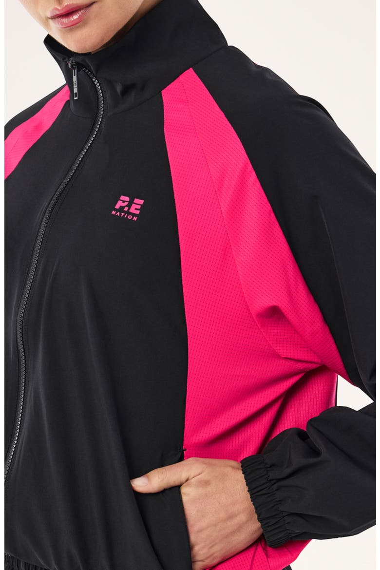 Stride Performance Jacket, Alternate, color, BLACK/ COSMO PINK