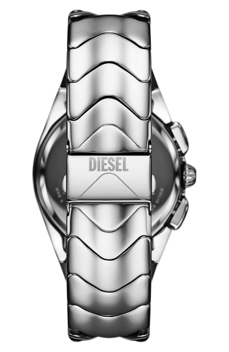 DIESEL<sup>®</sup> Mercurial Tonneau Chronograph Bracelet Watch, 45mm x 28mm, Alternate, color, Silver