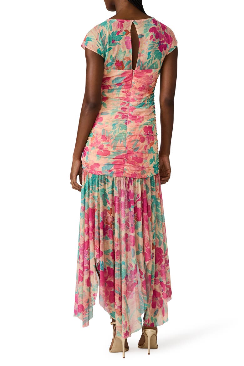 Agnes Floral Print Georgette Maxi Dress, Alternate, color, TROPICAL BREEZE