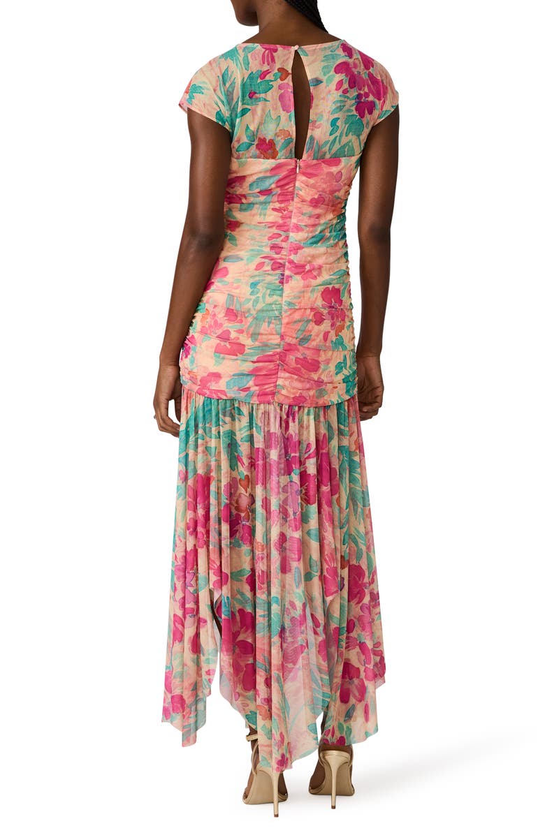 Steve Madden Agnes Floral Print Georgette Maxi Dress, Alternate, color, Tropical Breeze
