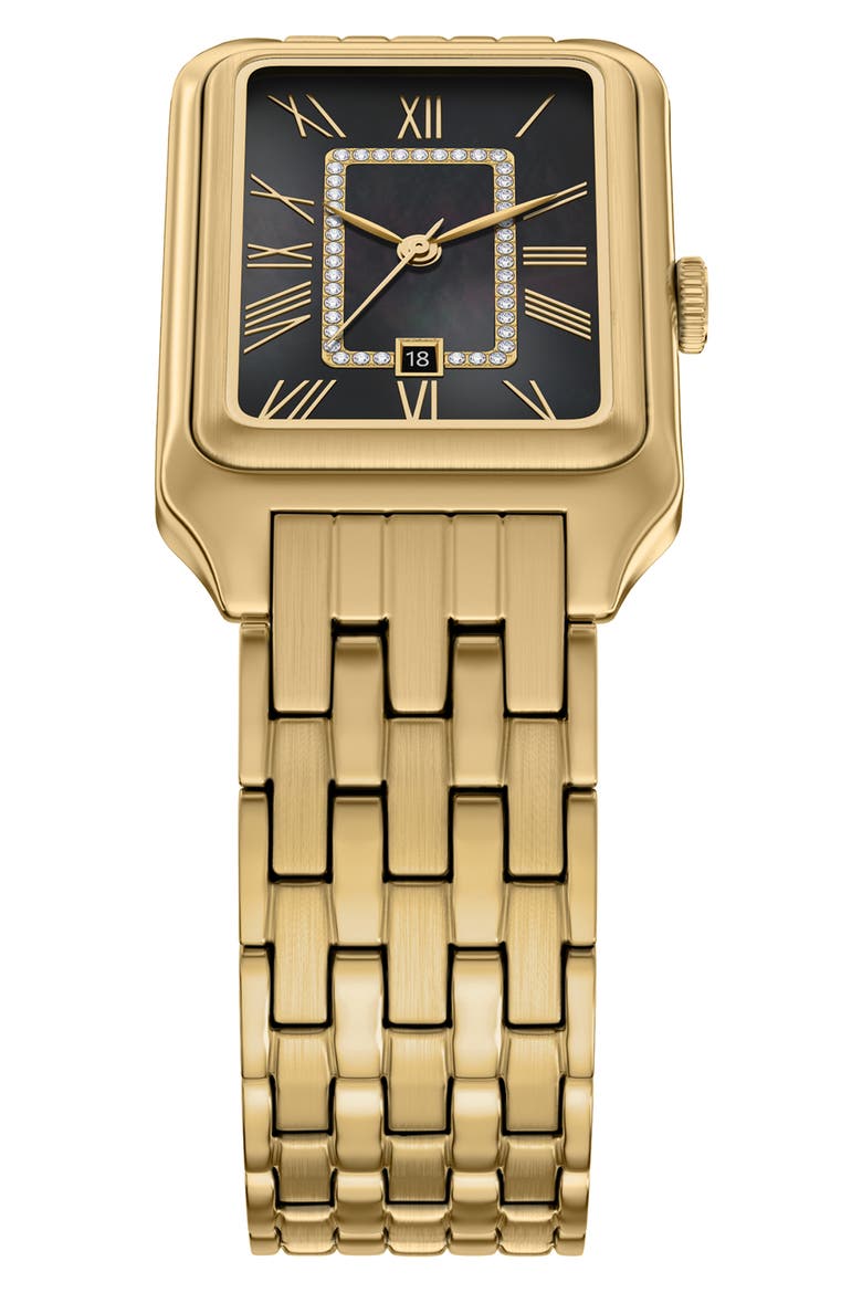 Raquel Bracelet Watch, 26mm x 40mm, Alternate, color, GOLD/ BLACK