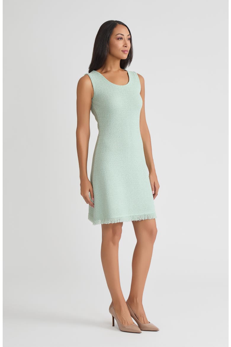 Tonal Fringe Trim Knit Sheath Dress, Alternate, color, Fresh Mint